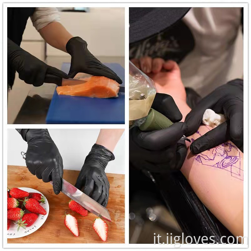 Guanti di sicurezza senza elastica ad alta elastica nera Protezione domestica 100 PC/Scatole Sintetiche Sintetiche